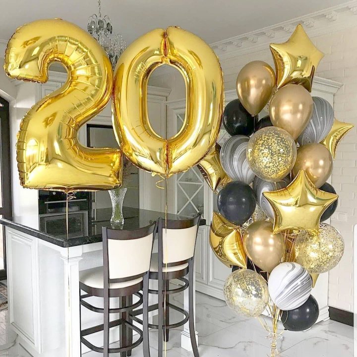 Фольгированный шар Золотая Цифра в Саратове