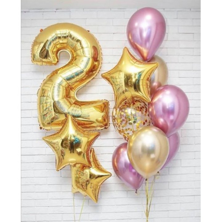 Цифра с фонтанами шаров  в Саратове