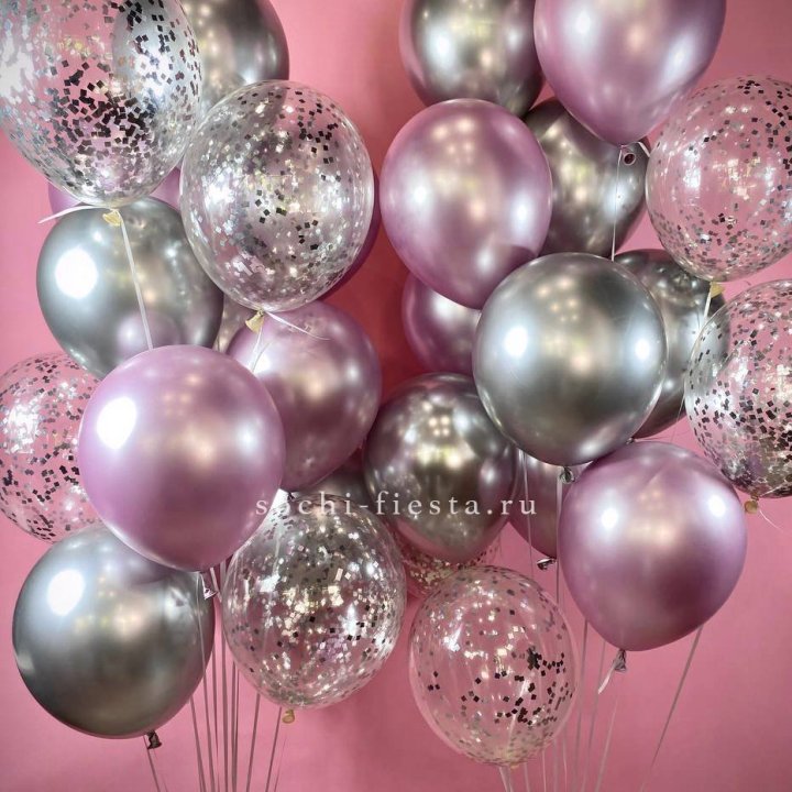 Фонтан шаров "Сильвер пинк" в Саратове