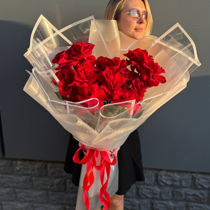  Букет  высоких роз 15 шт в Саратове