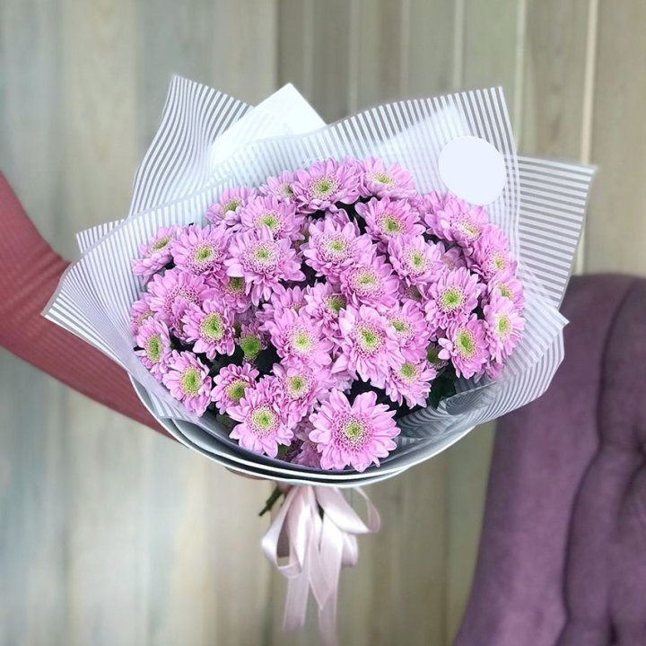 Букет розовых хризантем в Саратове
