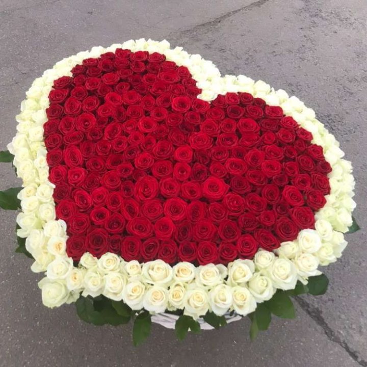 333 розы в корзине в Саратове