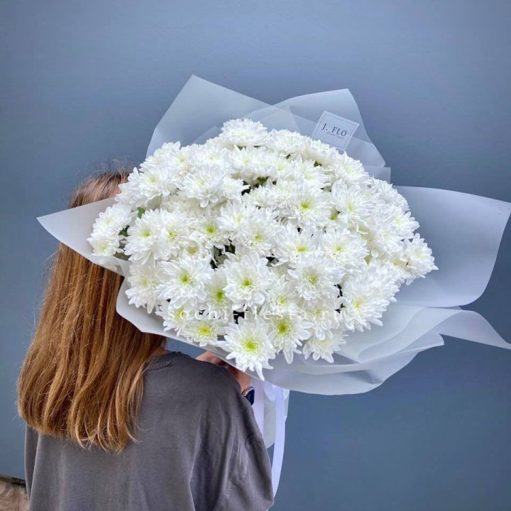 Букет хризантем "Белая снежинка" в Саратове