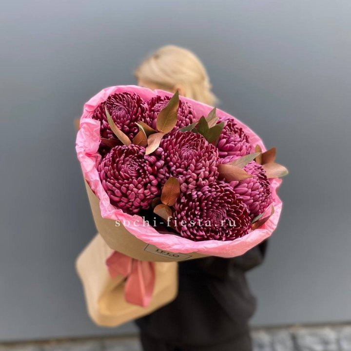 7 Хризантем Бигуди в золоте в Саратове