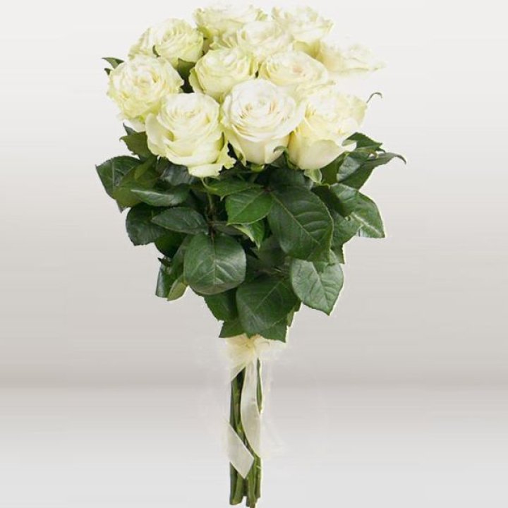 11 белых голландских роз в Саратове