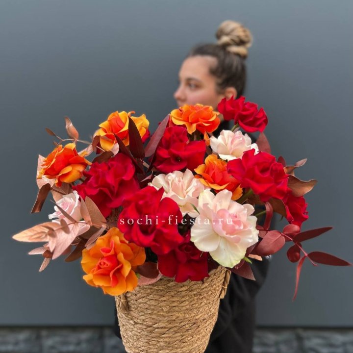 Авторский бокс "Роксана" в джутовом кашпо в Саратове