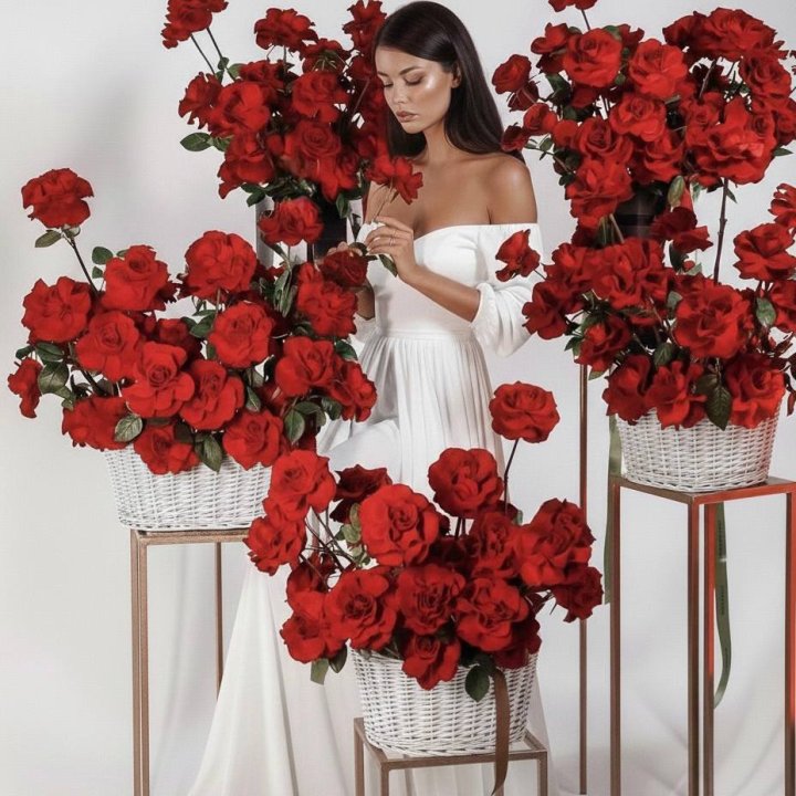 Сет из красных французских роз в Саратове