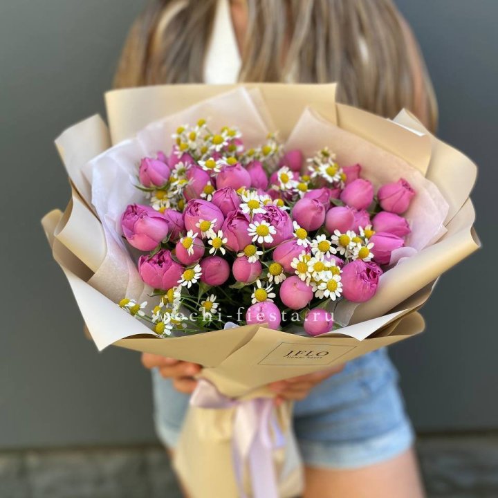 Дуобукет мисти с ромашками  в Саратове