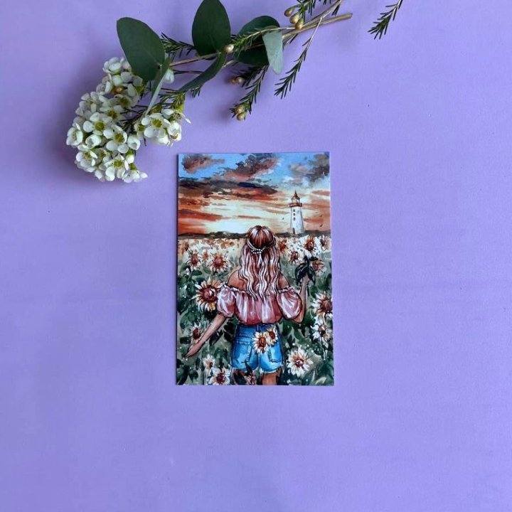 Открытка к букету "Подсолнух" в Саратове