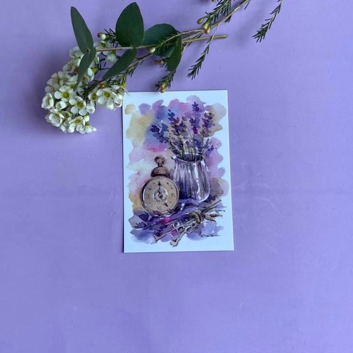 Открытка к букету "Часы" в Саратове