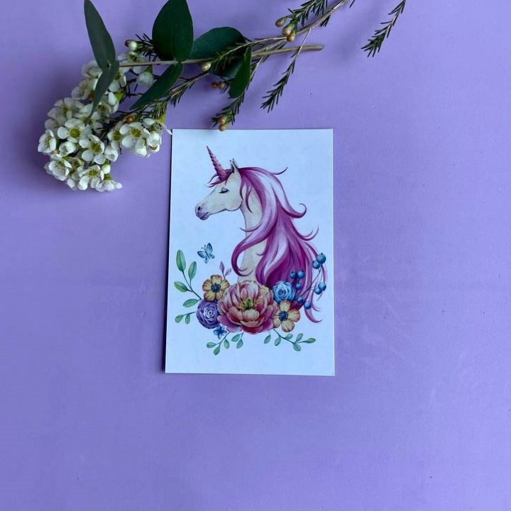 Открытка к букету "Единорог" в Саратове