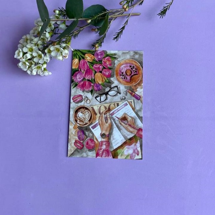 Открытка к букету "Леди на работе" в Саратове