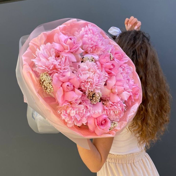 Букет с пионами "Пинки" в Саратове