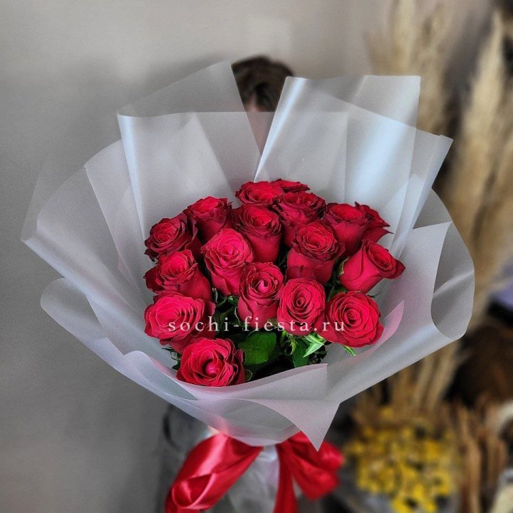 17 красных роз "Нет времени ждать" в Саратове
