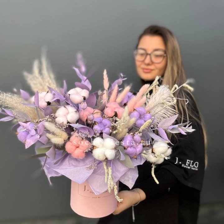 Авторский бокс с сухоцветами №4 в Саратове