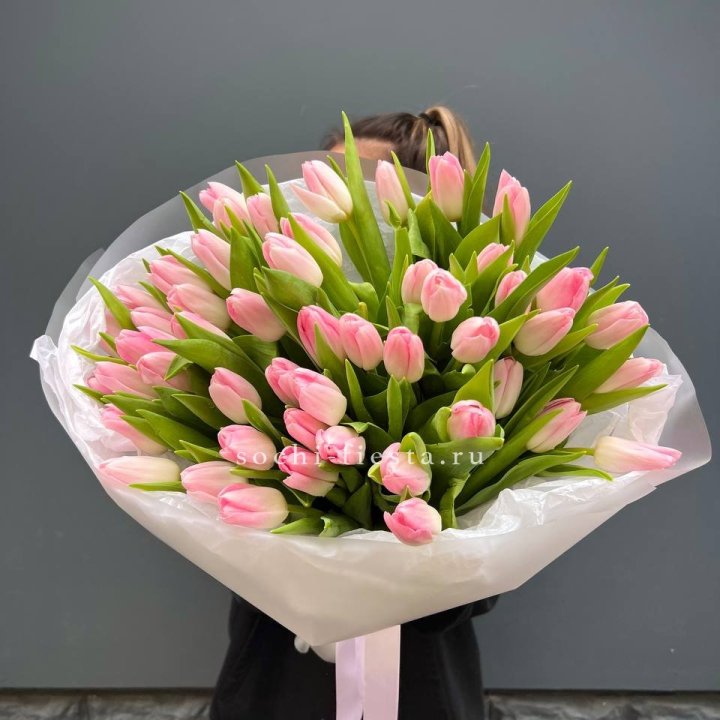Букет тюльпанов нежно-розовых в Саратове
